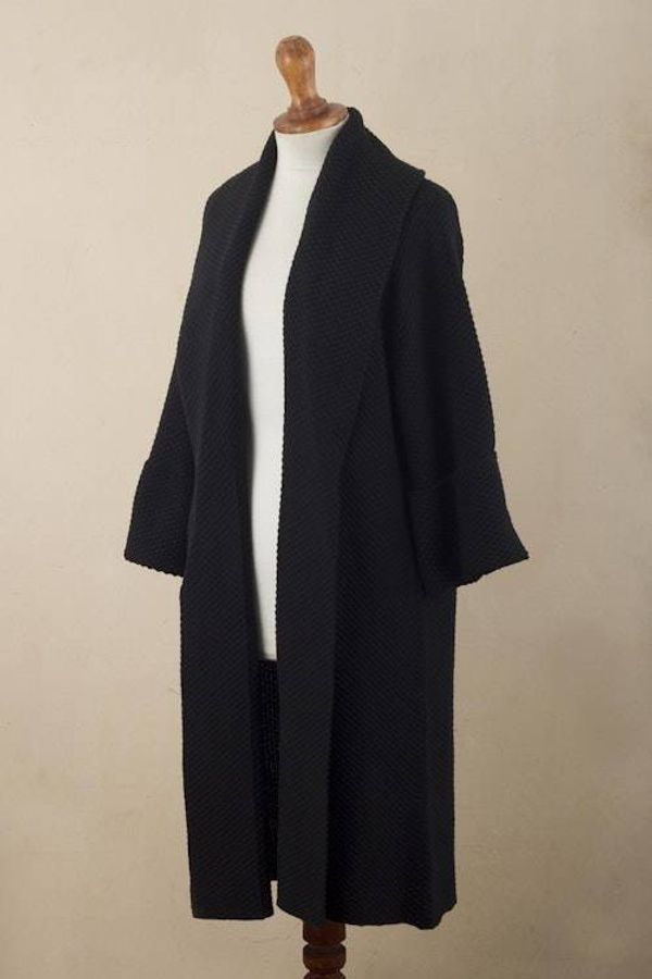 Alternate image for Knit Black Sweater Coat with Belt Constant Companion in Black