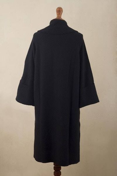 Alternate image for Knit Black Sweater Coat with Belt Constant Companion in Black