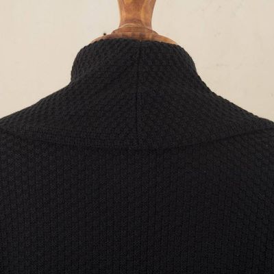 Alternate image for Knit Black Sweater Coat with Belt Constant Companion in Black