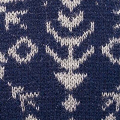 Alternate image for Snowflake Pattern Mens 100 Alpaca Pullover from Peru Snowflake Dimension