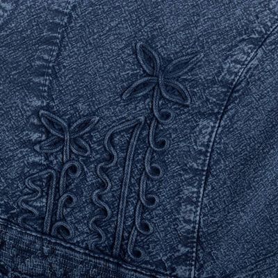 Alternate image for Lily of The Incas Button-Front Chambray Blue Blouse Lily of the Incas