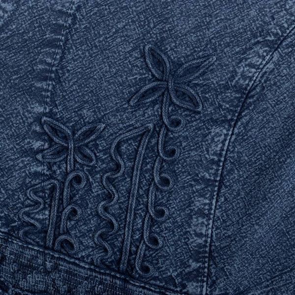 Alternate image for Lily of The Incas Button-Front Chambray Blue Blouse Lily of the Incas