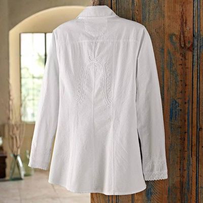 Alternate image for Lily of the Incas Button-front White Blouse Lily of the Incas