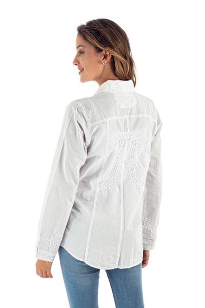 Alternate image for Lily of the Incas Button-front White Blouse Lily of the Incas