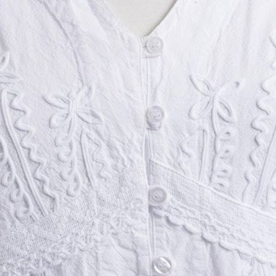 Alternate image for Lily of the Incas Button-front White Blouse Lily of the Incas