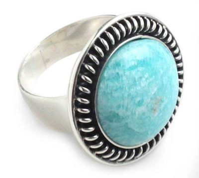 Alternate image for Amazonite cocktail ring Moon Over Lima