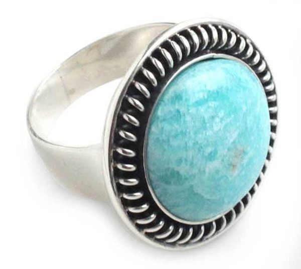 Alternate image for Amazonite cocktail ring Moon Over Lima