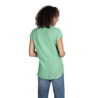 Alternate image for Soutache-Embroidered Floral 100 Cotton Blouse in Jade Green Spring Renewal