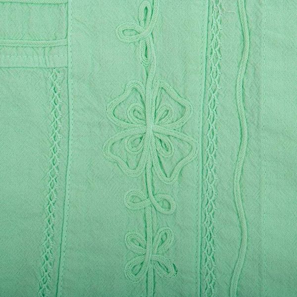 Alternate image for Soutache-Embroidered Floral 100 Cotton Blouse in Jade Green Spring Renewal