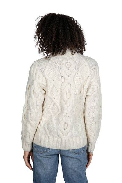 Alternate image for Knit Ivory Baby Alpaca and Wool Blend Pullover Sweater Heirloom