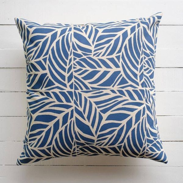 Alternate image for Leaf Print Cotton and Natural Fiber Pillow Cover Veikau