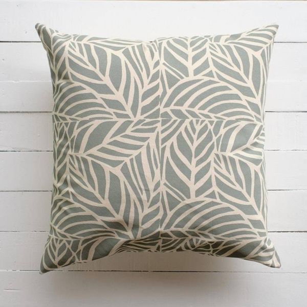 Alternate image for Leaf Print Cotton and Natural Fiber Pillow Cover Veikau