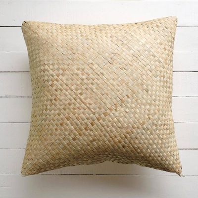 Alternate image for Leaf Print Cotton and Natural Fiber Pillow Cover Veikau