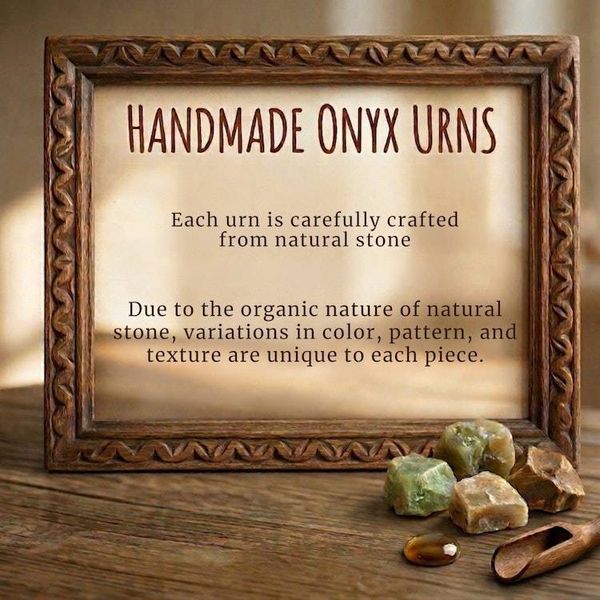 Alternate image for Natural Onyx Keepsake Urns for Human Ashes | Memorial Cremation Urn for Remembrance, Extra-small & Small Sizes