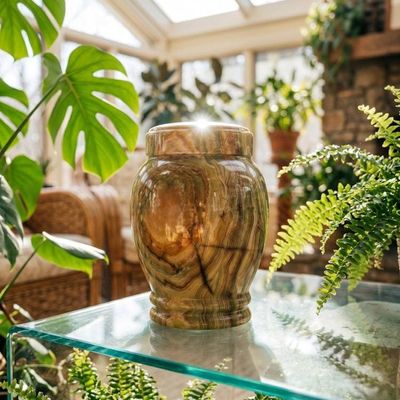 Alternate image for Handcrafted Multi-Green Onyx Keepsake Urn for Human Ashes, Small Memorial Cremation Urn, Natural Stone Funeral Urn, Sympathy Gift