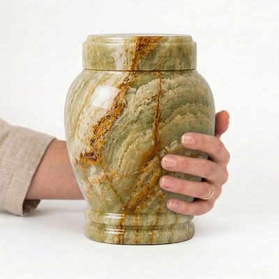 Alternate image for Handcrafted Multi-Green Onyx Urn for Human Ashes, Large Natural Stone Cremation Memorial Urn, Funeral Urn with Secure Lid