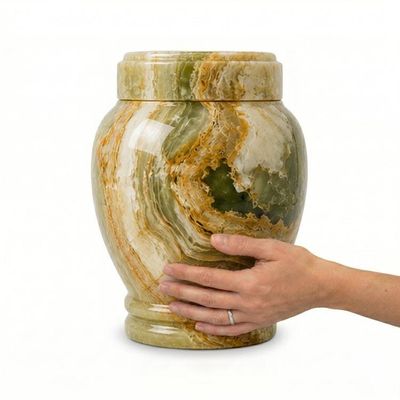 Alternate image for Handcrafted Multi-Green Onyx Urn for Human Ashes, Large Natural Stone Cremation Memorial Urn, Funeral Urn with Secure Lid