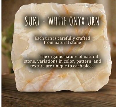 Alternate image for Suki White Onyx Cremation Urn for Human Ashes – Handcrafted Natural Stone Funeral Urn for Adult, Elegant Polished Memorial Urn with Secure Lid, Large & Extra-large