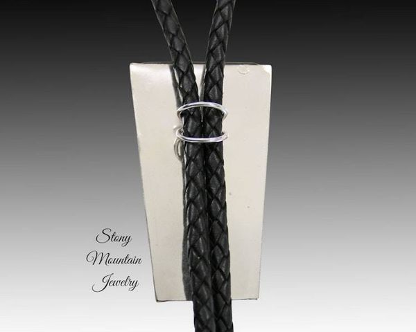 Alternate image for Native Silver Inlay Bolo Tie with Black Jade & Red Jasper, Custom Designer Wedding Bolo Ties for Men or Women, Unique Gift