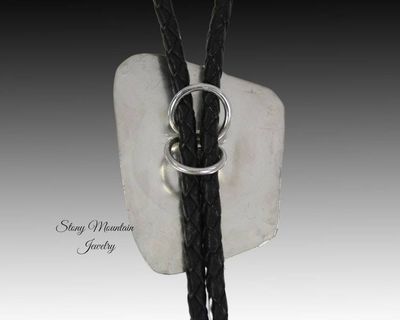 Alternate image for Handcrafted Custom Stone Bolo Tie in Sterling Silver, Rare Wild Horse Magnesite Bolo Tie for a Luxury Western Wedding