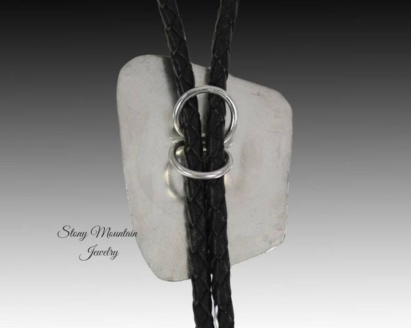 Alternate image for Handcrafted Custom Stone Bolo Tie in Sterling Silver, Rare Wild Horse Magnesite Bolo Tie for a Luxury Western Wedding