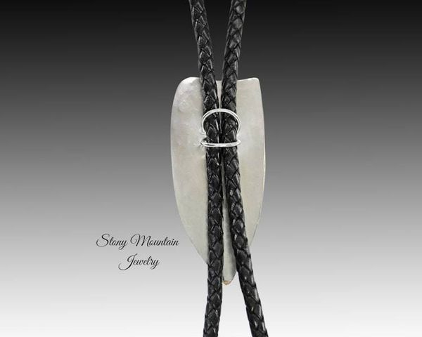 Alternate image for Designer Wedding Bolo Tie, Unique Modern Custom Shattuckite Wedding Bolo Tie, Sterling Silver Bolo Ties for Men or Women, Western Tie
