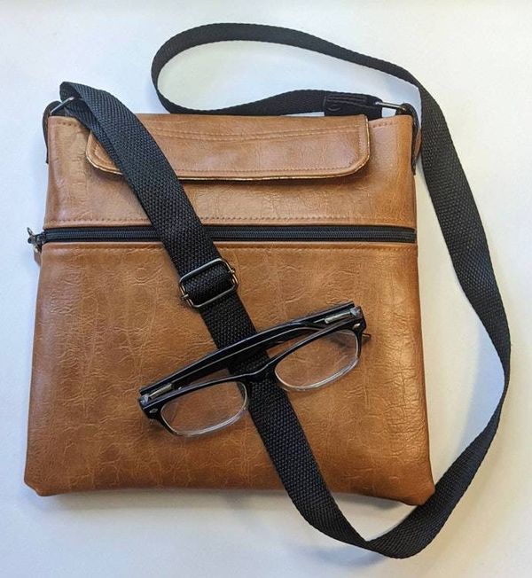 Alternate image for Shoulder Bag with Outer Pocket in Cognac - The Kanga3