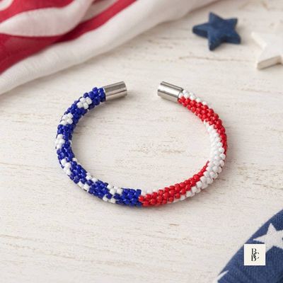 Alternate image for Americana American Flag Kumihimo Bracelet | Stars & Stripes Collection