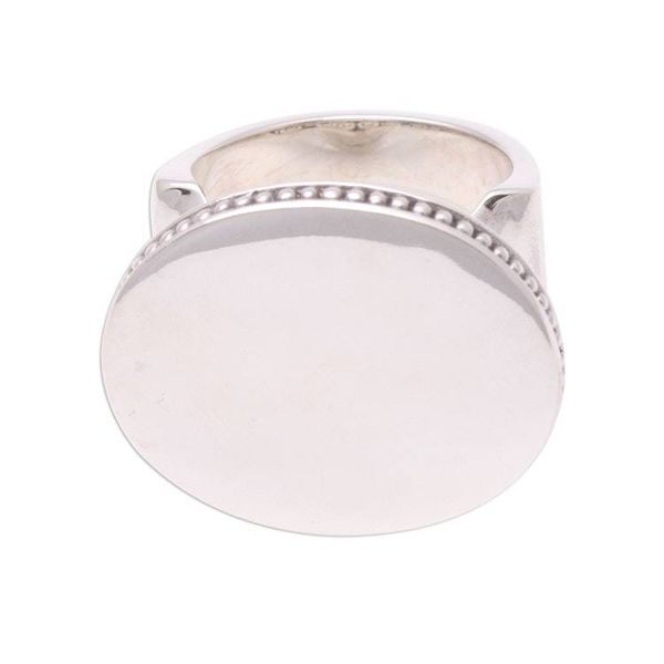 Alternate image for Circular Sterling Silver Cocktail Ring from Bali Intaglio Circle