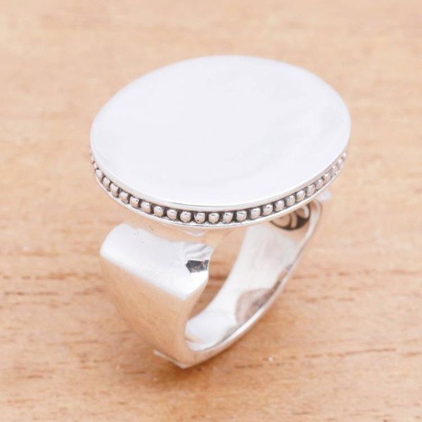 Alternate image for Circular Sterling Silver Cocktail Ring from Bali Intaglio Circle