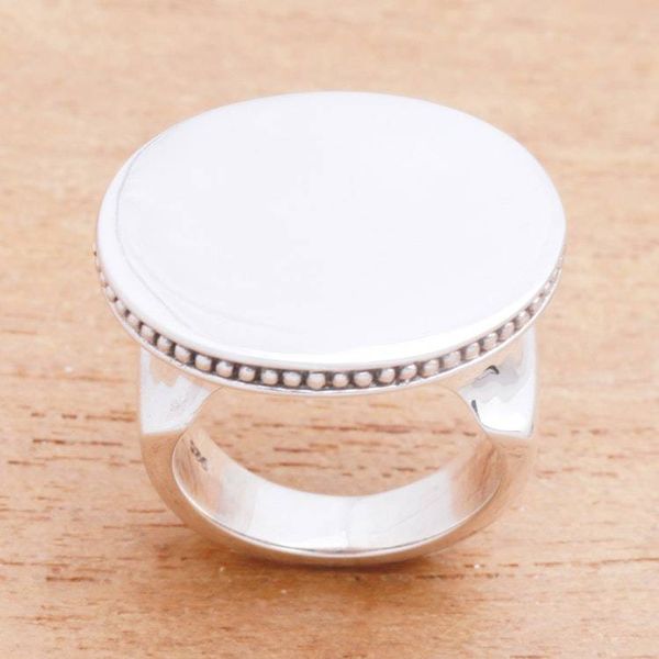 Alternate image for Circular Sterling Silver Cocktail Ring from Bali Intaglio Circle