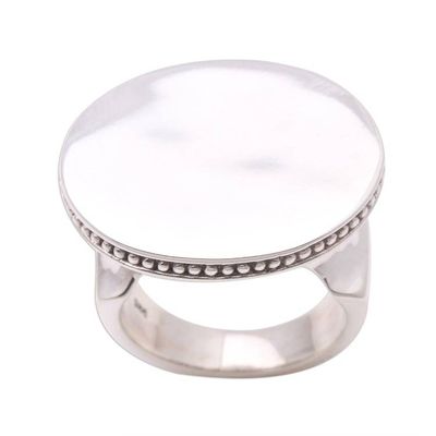 Alternate image for Circular Sterling Silver Cocktail Ring from Bali Intaglio Circle