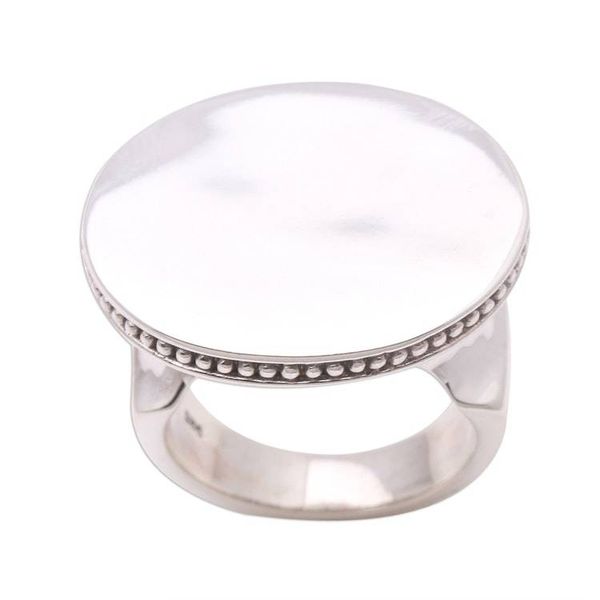 Alternate image for Circular Sterling Silver Cocktail Ring from Bali Intaglio Circle