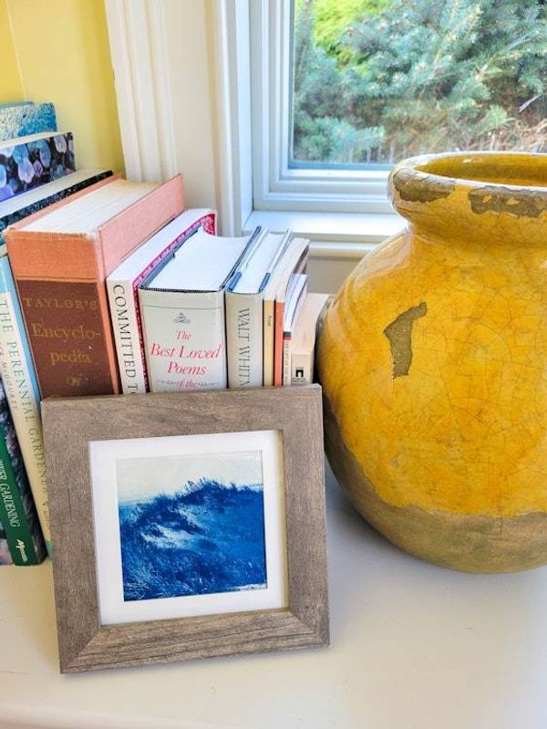 Alternate image for Handcrafted Cyanotype Sand Dunes Photography in Rustic Wood Frame