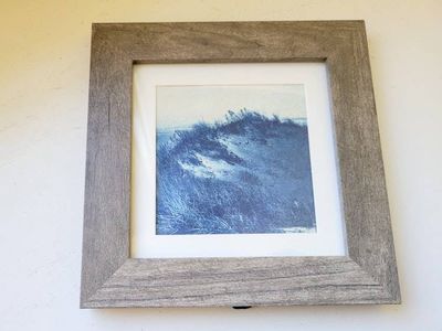 Alternate image for Handcrafted Cyanotype Sand Dunes Photography in Rustic Wood Frame