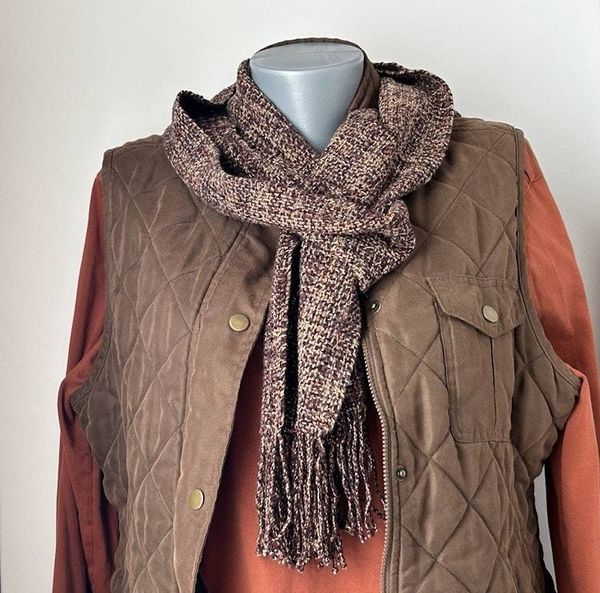Alternate image for Handwoven multi-yarn winter scarf