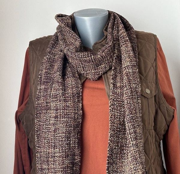 Alternate image for Handwoven multi-yarn winter scarf