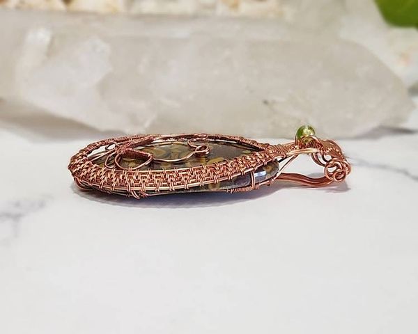 Alternate image for Fruit Jasper Copper Wire Wrapped Frog Pendant