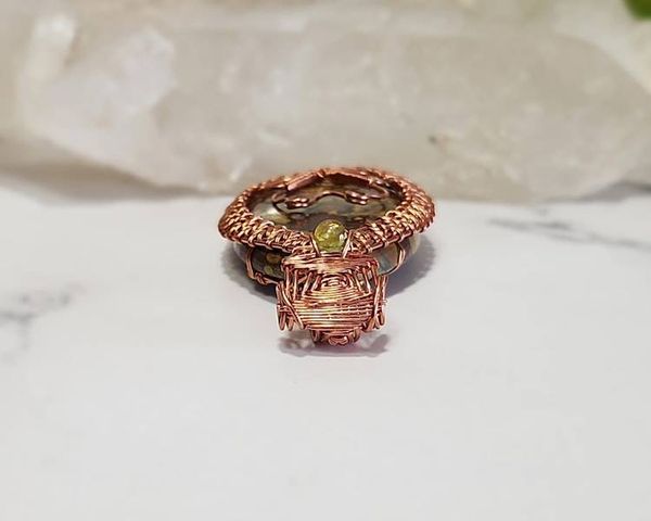 Alternate image for Fruit Jasper Copper Wire Wrapped Frog Pendant