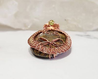 Alternate image for Fruit Jasper Copper Wire Wrapped Frog Pendant