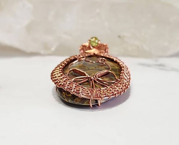 Alternate image for Fruit Jasper Copper Wire Wrapped Frog Pendant