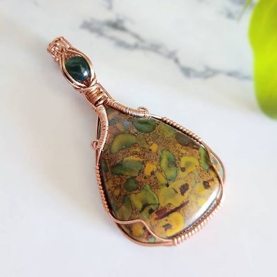 Alternate image for Fruit Jasper and Agate Copper Pendant