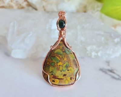 Alternate image for Fruit Jasper and Agate Copper Pendant
