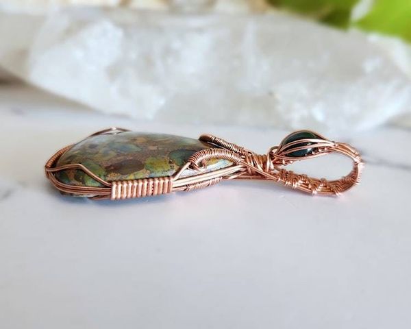 Alternate image for Fruit Jasper and Agate Copper Pendant