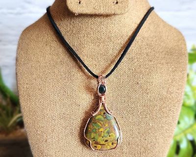 Alternate image for Fruit Jasper and Agate Copper Pendant