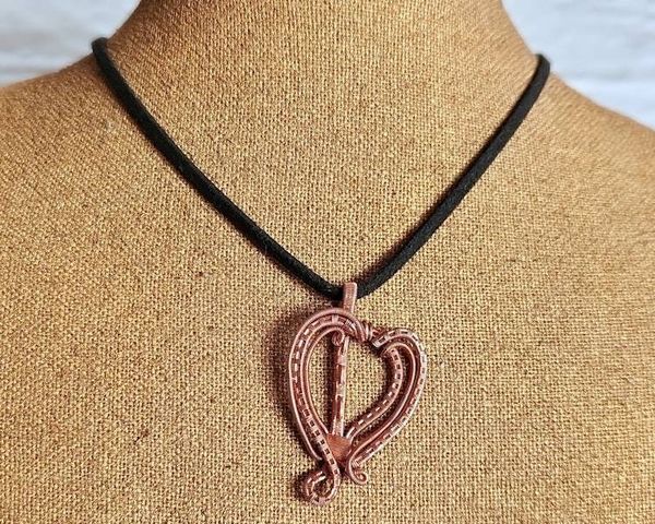Alternate image for Copper Wire Wrapped Heart Pendant