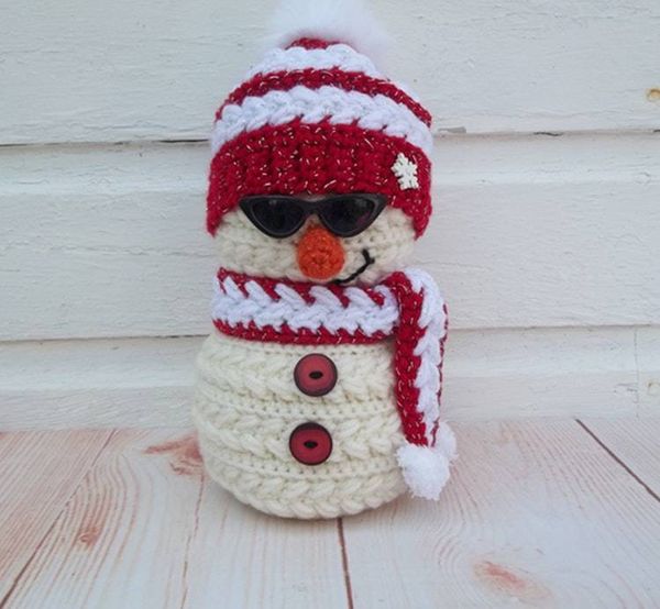 Alternate image for Cool Crochet Snowman in Red and White