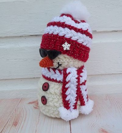 Alternate image for Cool Crochet Snowman in Red and White