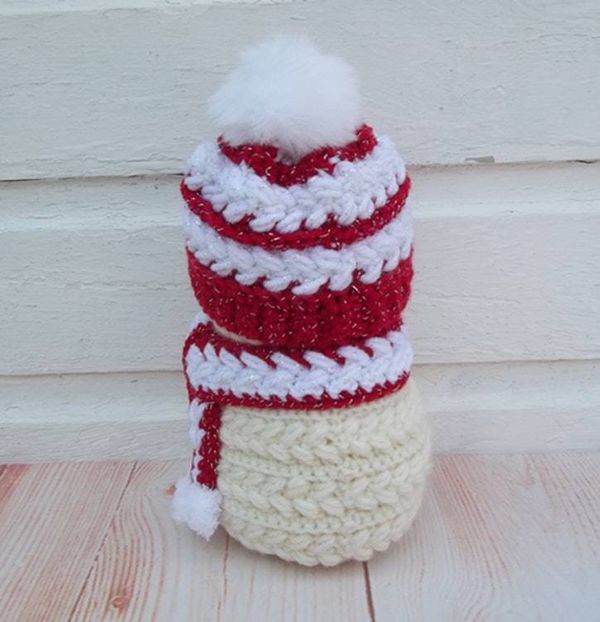 Alternate image for Cool Crochet Snowman in Red and White