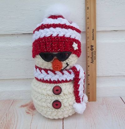 Alternate image for Cool Crochet Snowman in Red and White